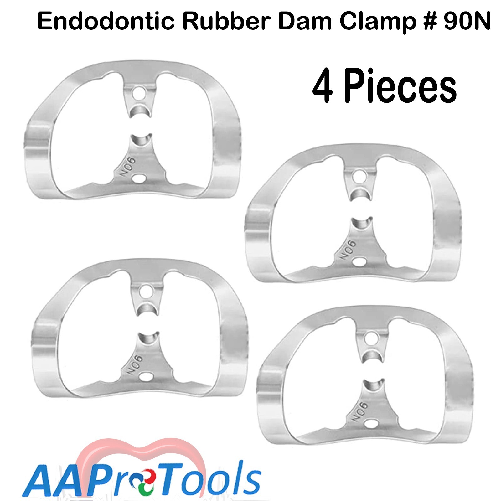 AA Pro: 4 pc Endodontic Rubber Dam Clamp # 90N Surgical Dental Instruments