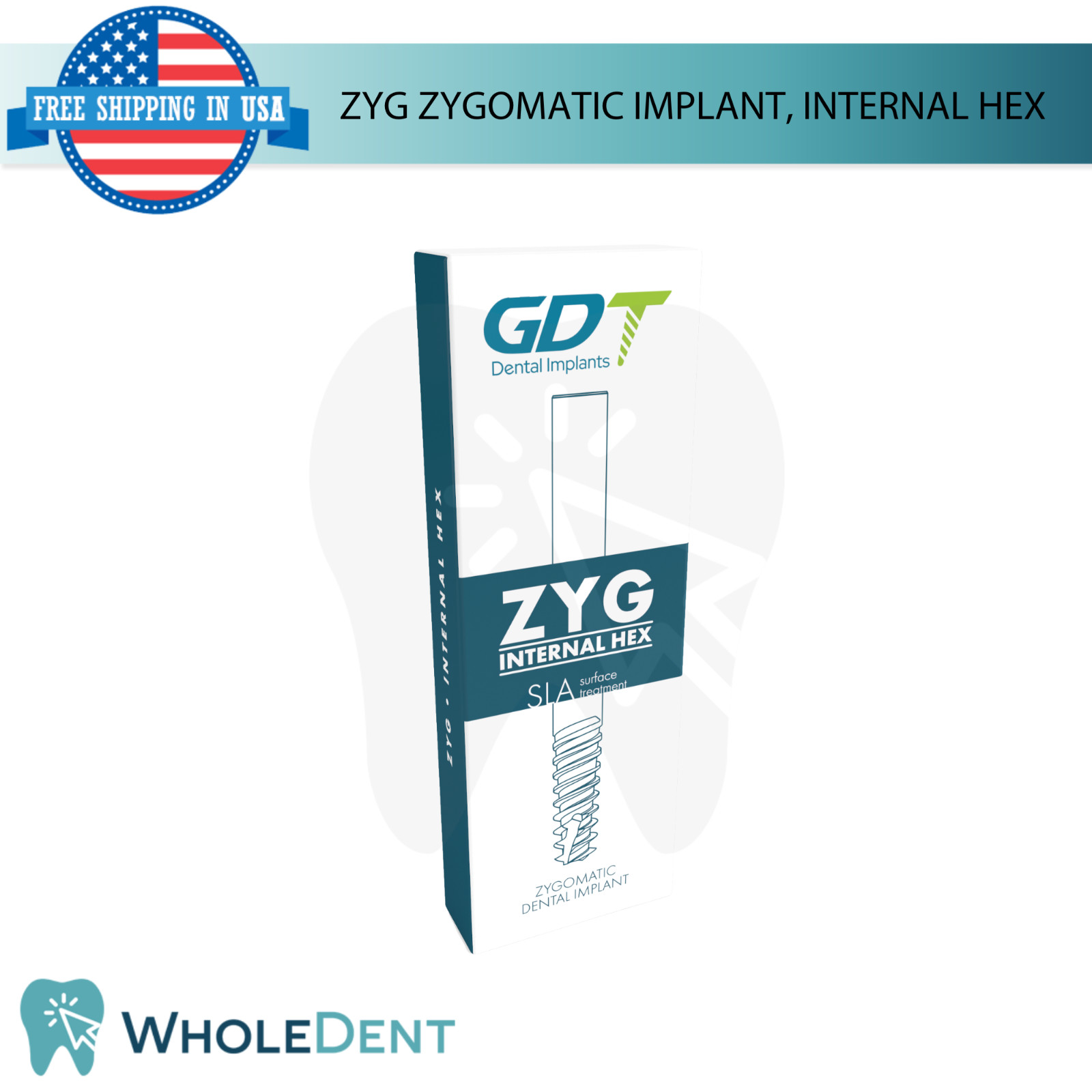 Dental ZYG Zygomatic Fixture Ø4.2mm Int Hex 2.42mm System RBM Titanium