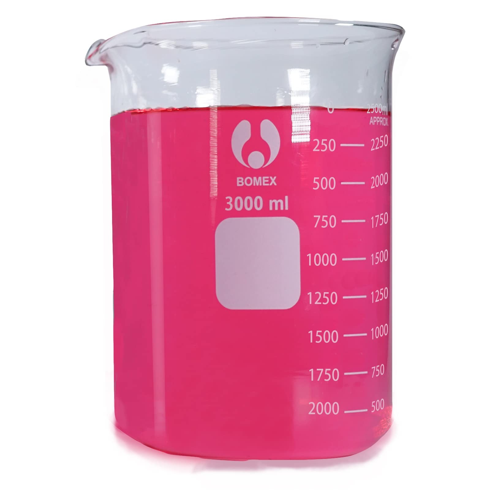 Bomex Scientific 3000ml Glass Beaker 3.3 Borosilicate Double