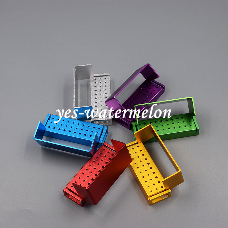 30 Aluminum Dental Bur Burs Holder Block Disinfection Box Autoclave 20+10 Holes