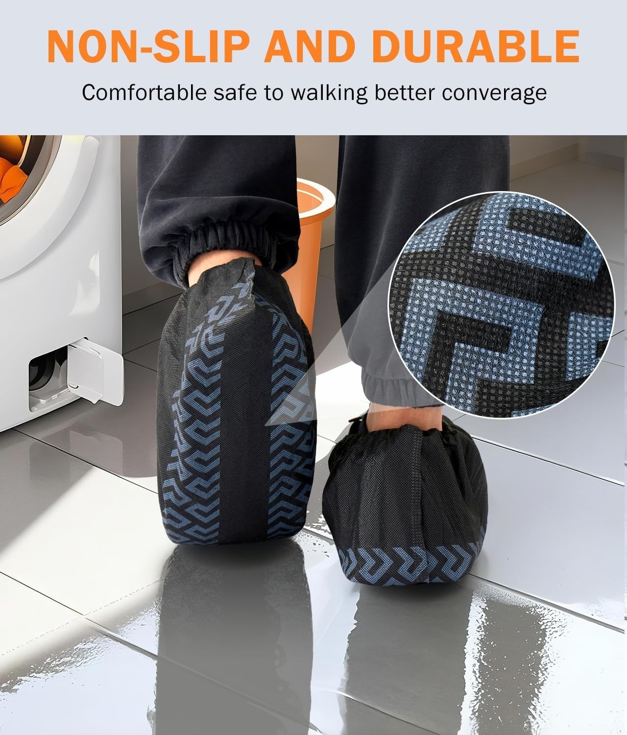 X-Large 100 Pcs Disposable Non-Slip, for Indoors Reusable,Slip-resistant, Dur…