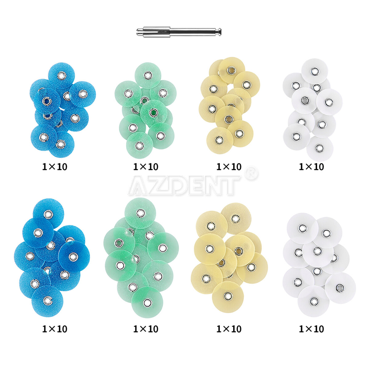 5 Kit de Discos de Pulido para Composite Dental 12mm +14 mm 80pcs + Mandril