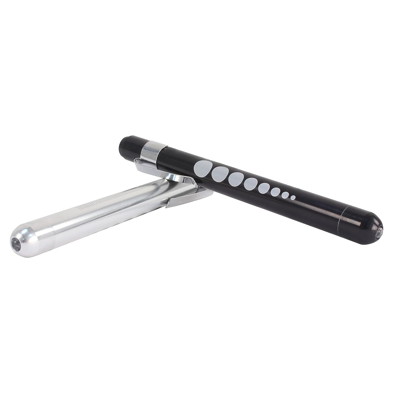 Ever Ready First Aid LED Medical Pen Light Pupil Gauge – 2PACK Black and Silver