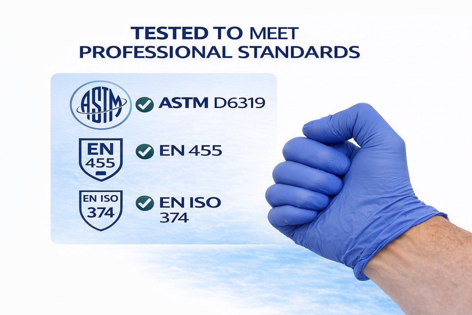 Cuff First Nitrile Exam Gloves Case 2000 Ct (16 x 125) Blue Latex-Free