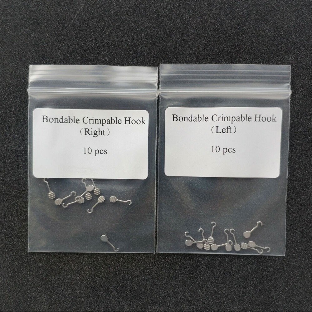 10Pcs/pack Dental Orthodontic Bondable Sliding Crimpable Hook Long Curved