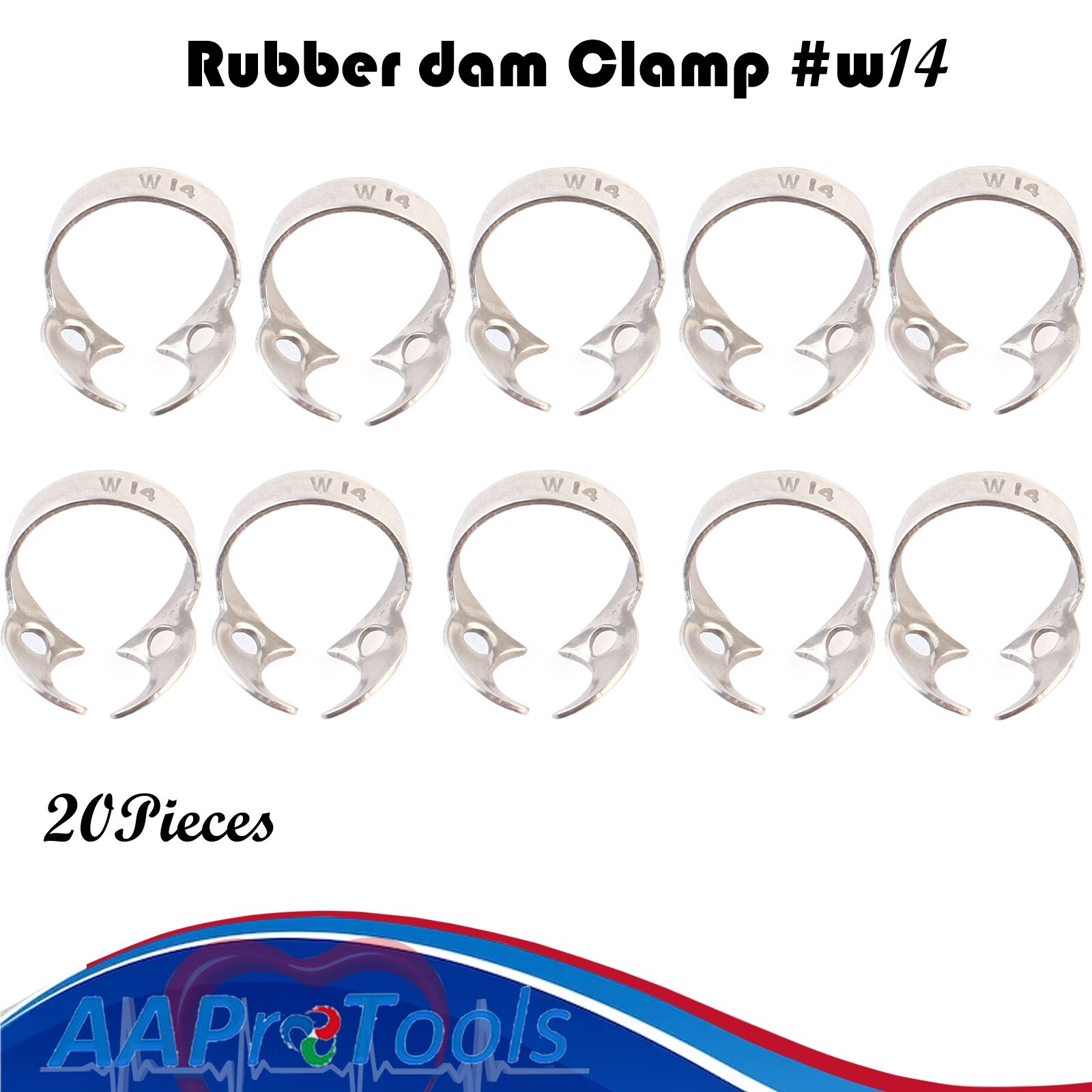 AA Pro 20 Universal Dental Endodontic Rubber Dam Clamp # W14 Surgical Instrument
