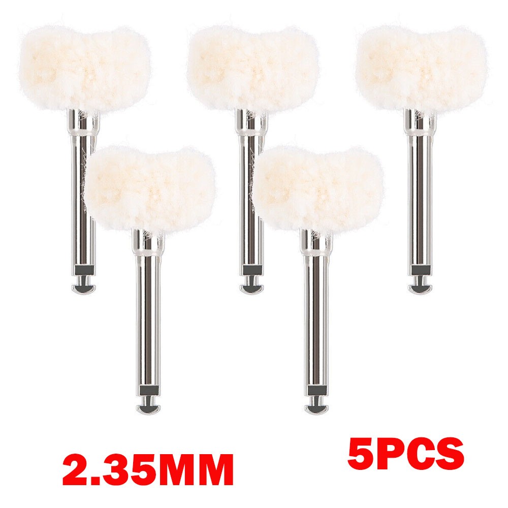 5Pcs Cotton Dental Polishing Brush Wheels RA2.35mm Contra Angle RA Latch Type
