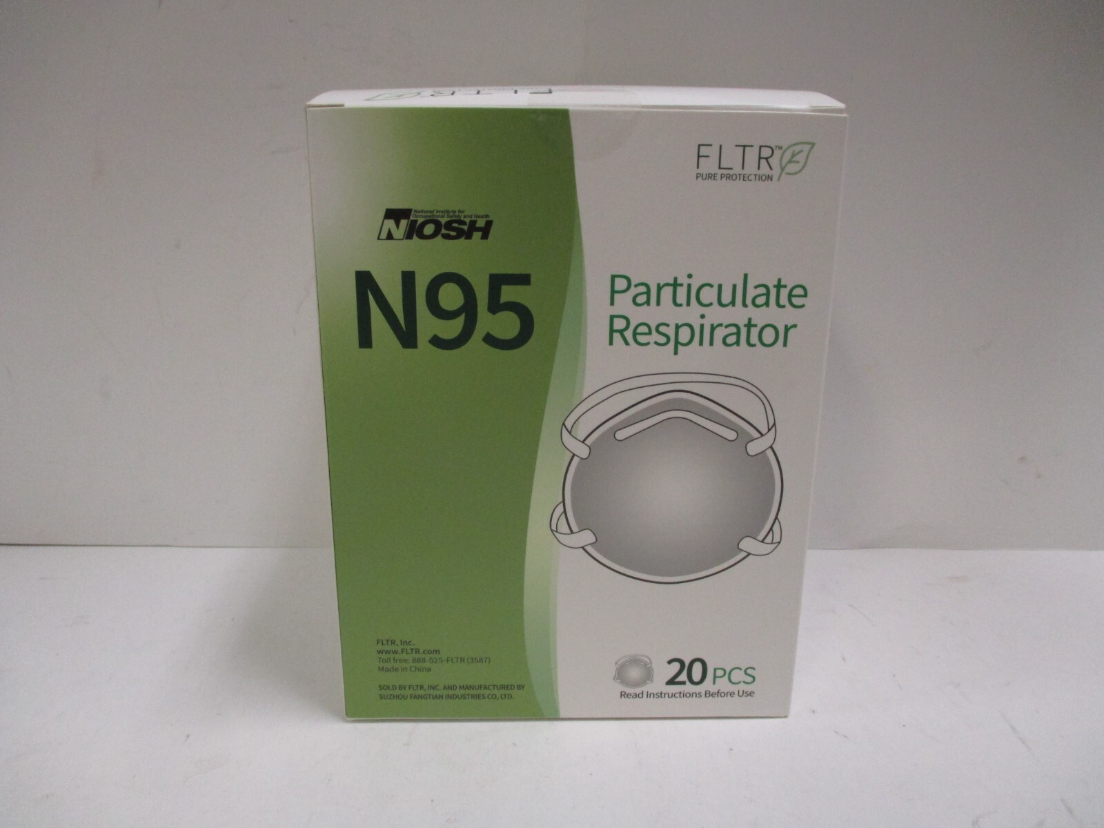 NIOSH N95 Round Respirator Face Mask, 20 masks per box, exp: 11/2023