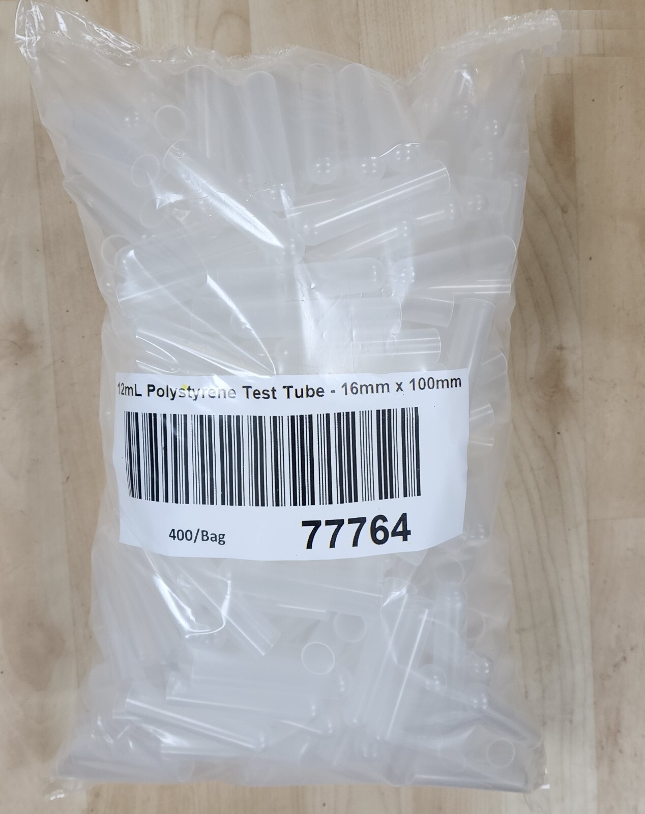 Globe Scientific 12mL Polystyrene Test Tube With Caps, 800 /Case