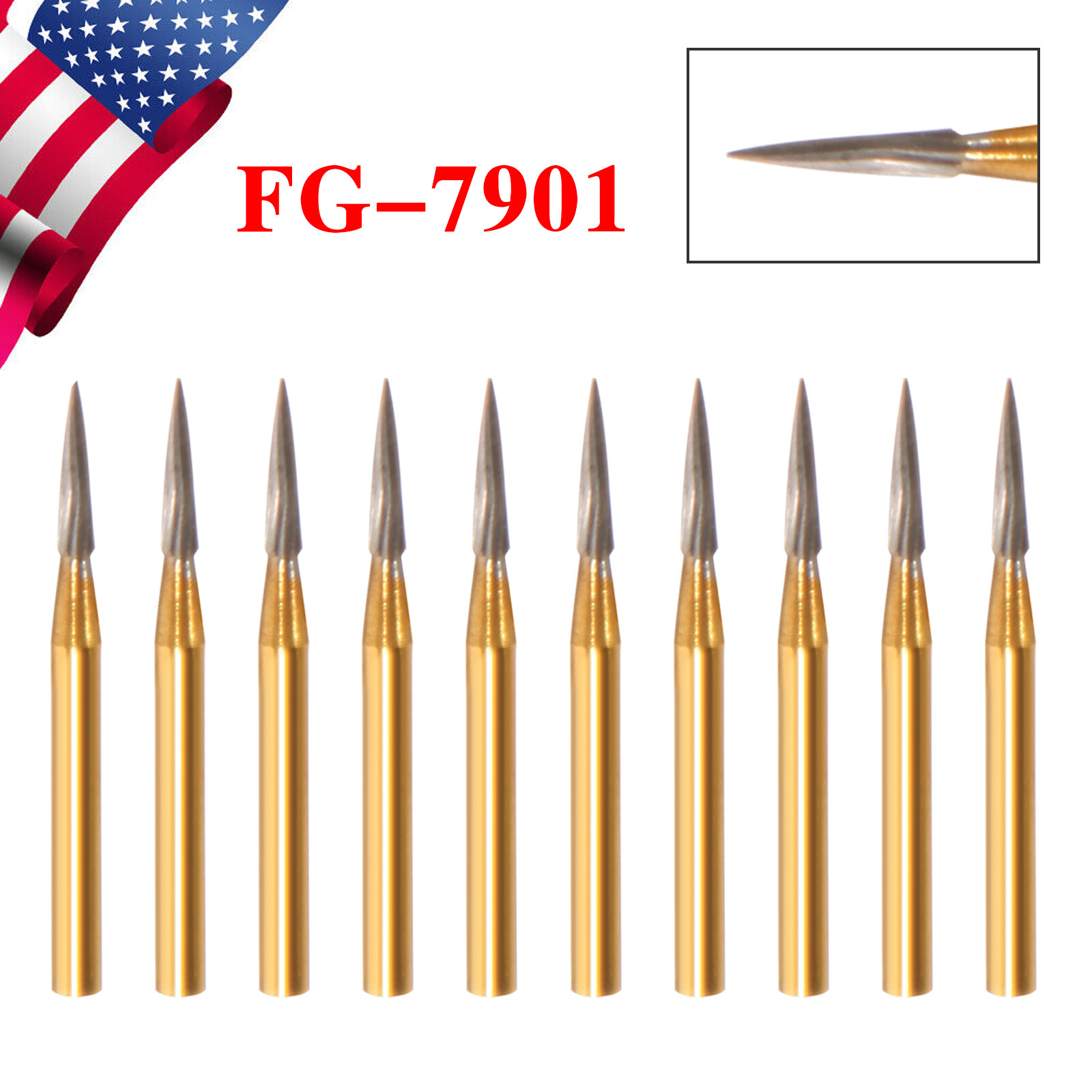 FG7901 Tungsten Carbide Burs Trimming &Finishing Drills For High Speed Handpiece