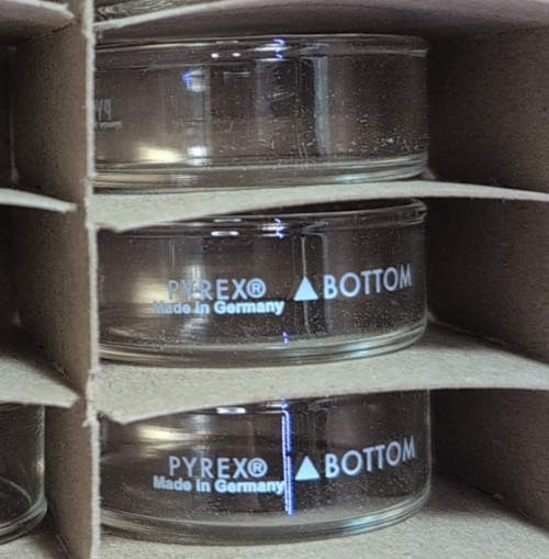 Corning PYREX Glass 60 x 15mm Petri Culture Dish Bottom 3160-60BO Box of 12