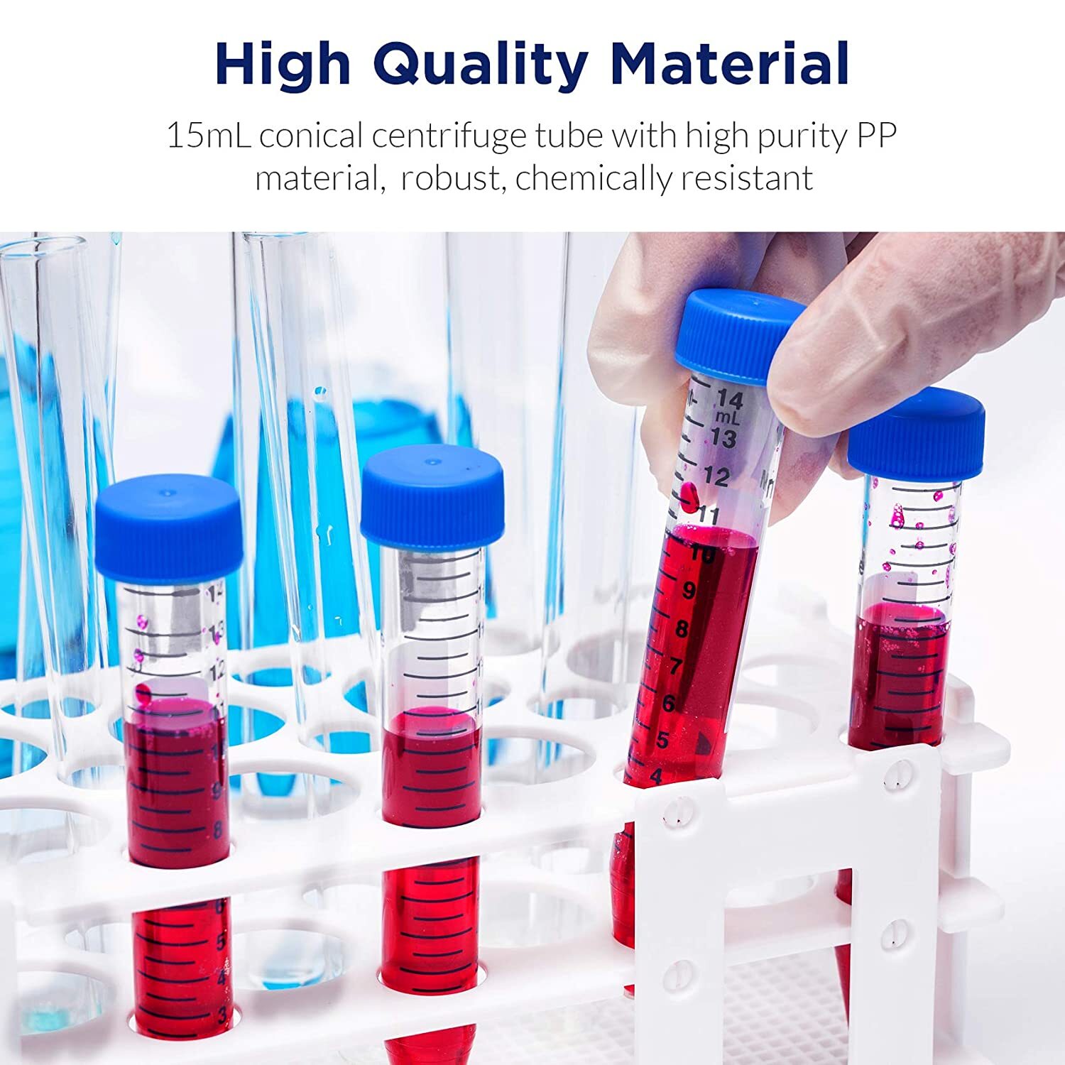 2500x 15mL Polypropylene STERILE Centrifuge Tubes Caps Conical Bottom LEAK-PROOF