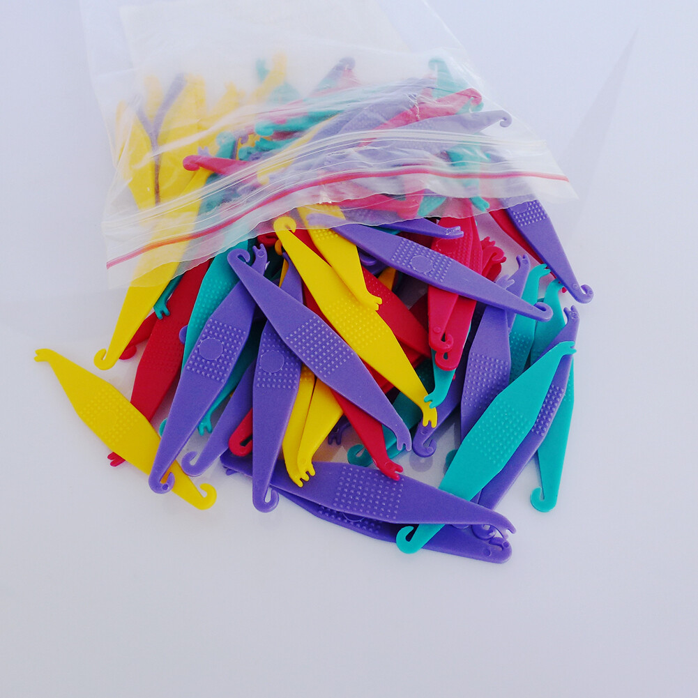 100X Orthodontic Elastic Placer for Braces–Elastic Rubber Band Placers MixColor