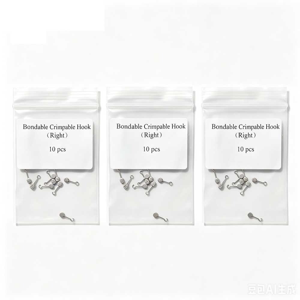 10Pcs/pack Dental Orthodontic Bondable Sliding Crimpable Hook Long Curved