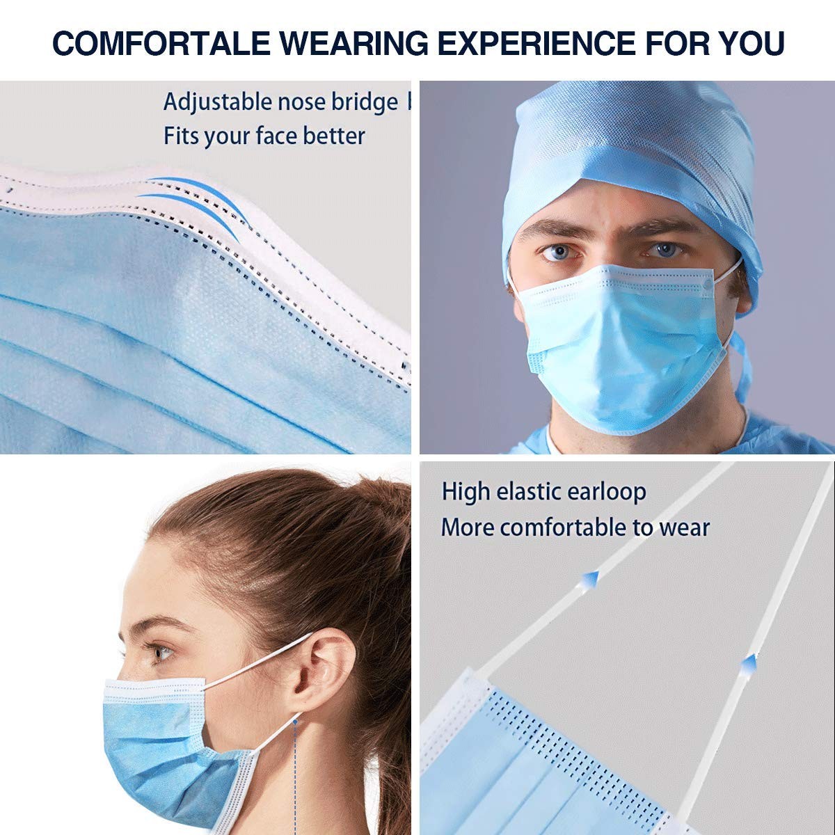 100 Pack Medical Disposable Face Masks for Protection, ASTM Level 2, 3 Layers…
