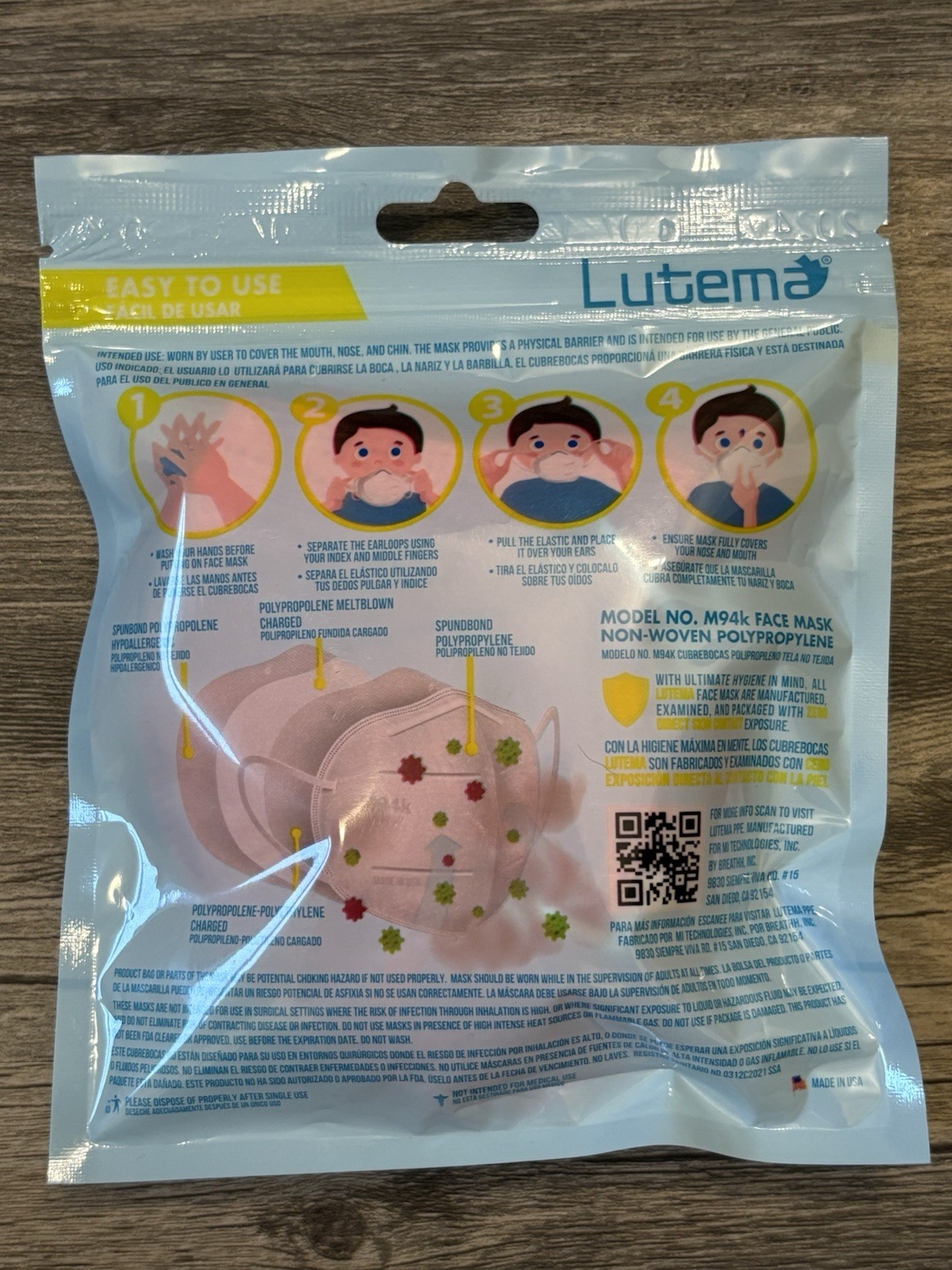 Lot Of 2 – Lutema M94k 4-Layer Kids Masks – Size XS New Sealed 10 Pack
