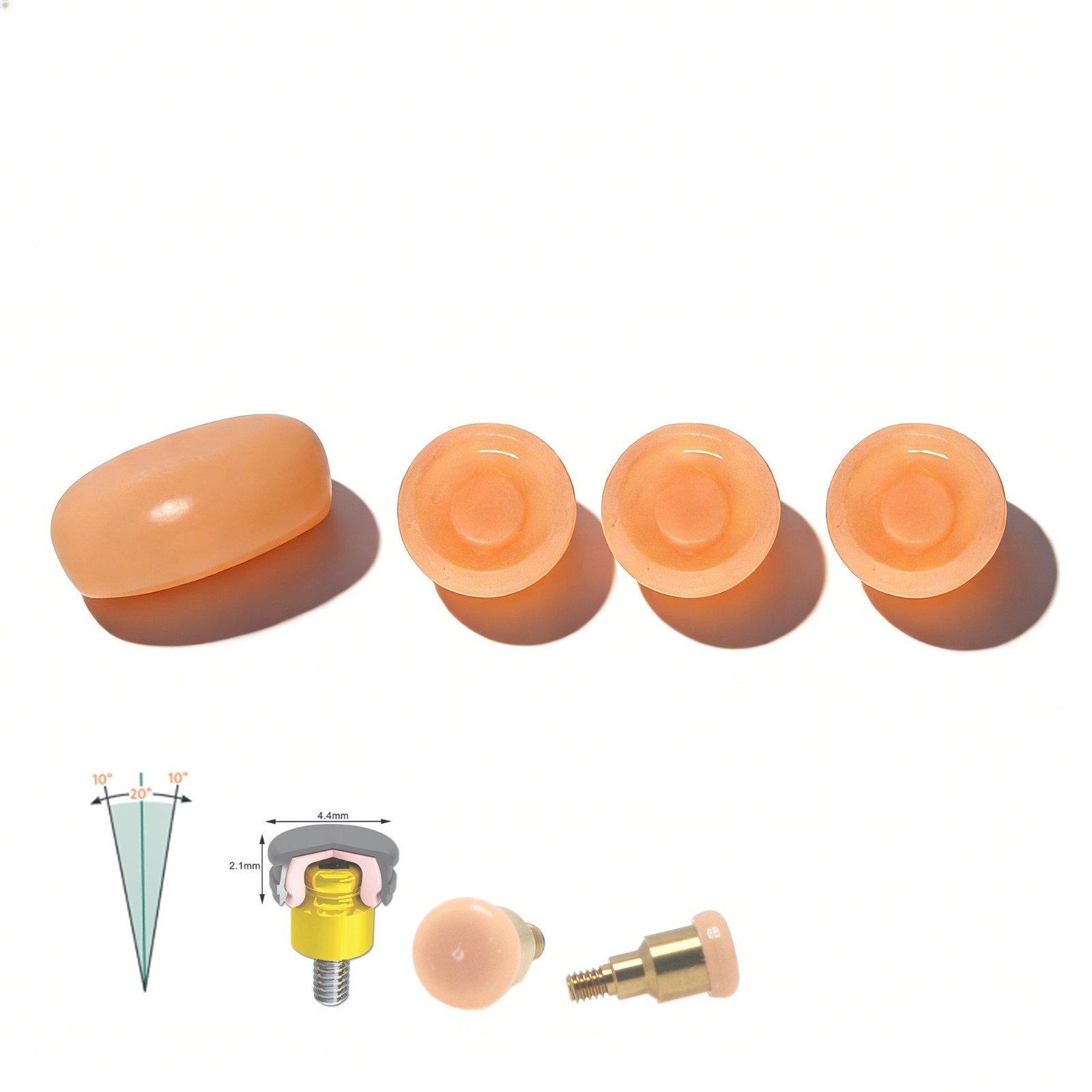 Dental ZEST Locator Male 20° Pivoting Overdenture 2.4lbs Retention Inserts Kit