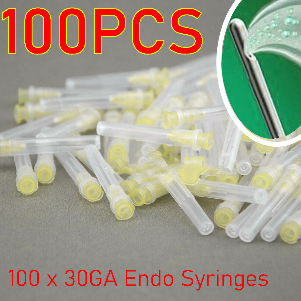 100pcs Dental Endo Irrigation Needle Tip 30GA End-Closed Side Hole Syringes NEW