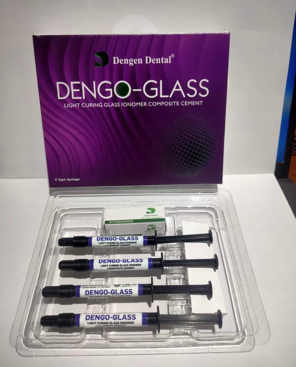 Dengen Dental Dengo Glass Light Curing Glass Ionomer 4 Syr 2 gm Fast Ship