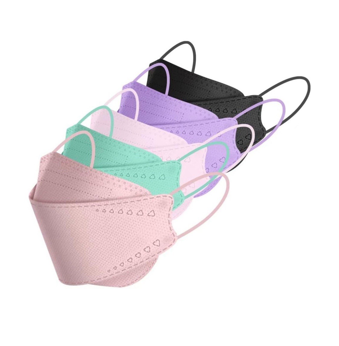 100PCS Muticolor Blush KF94 Mask Fish Type4 Layer Protective Face Masks 3D Mouth
