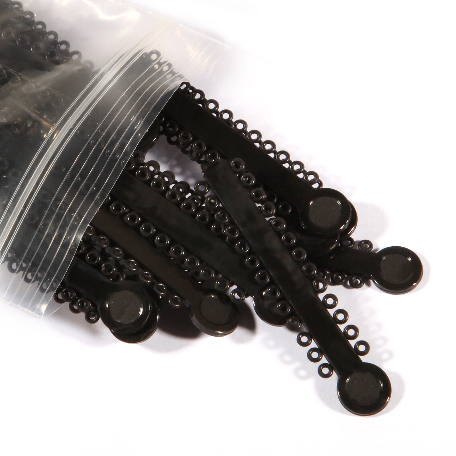 1040 Dental Orthodontic Ligature Ties Elastic Rubber Band Black/Rainbow Colors