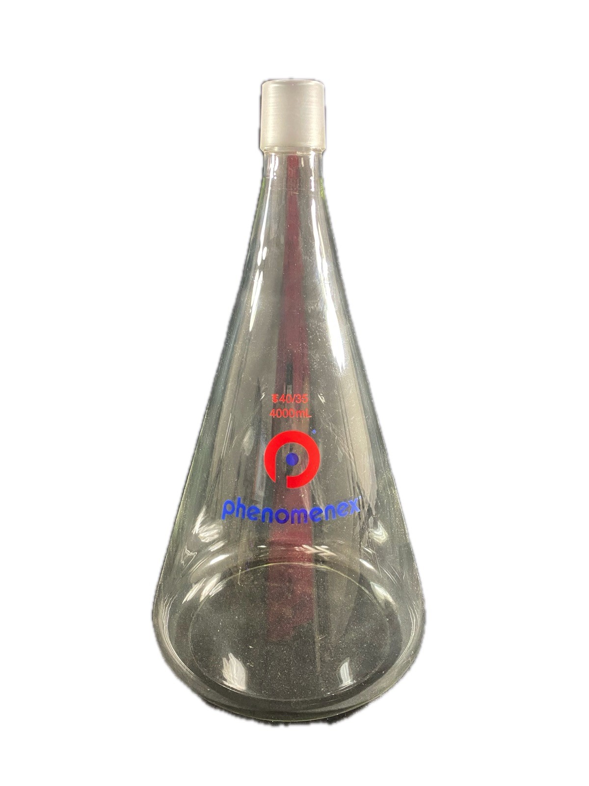 PHENOMENEX 4000mL Vacuum Filter Flask 40/35 Glass Joint 47mm Base AH0-3322