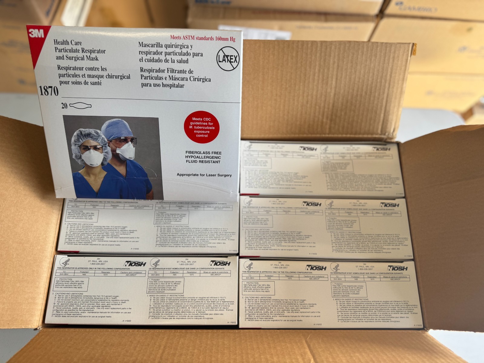 3M 1870 Surgical Face Masks – Case of 120 – New Sealed