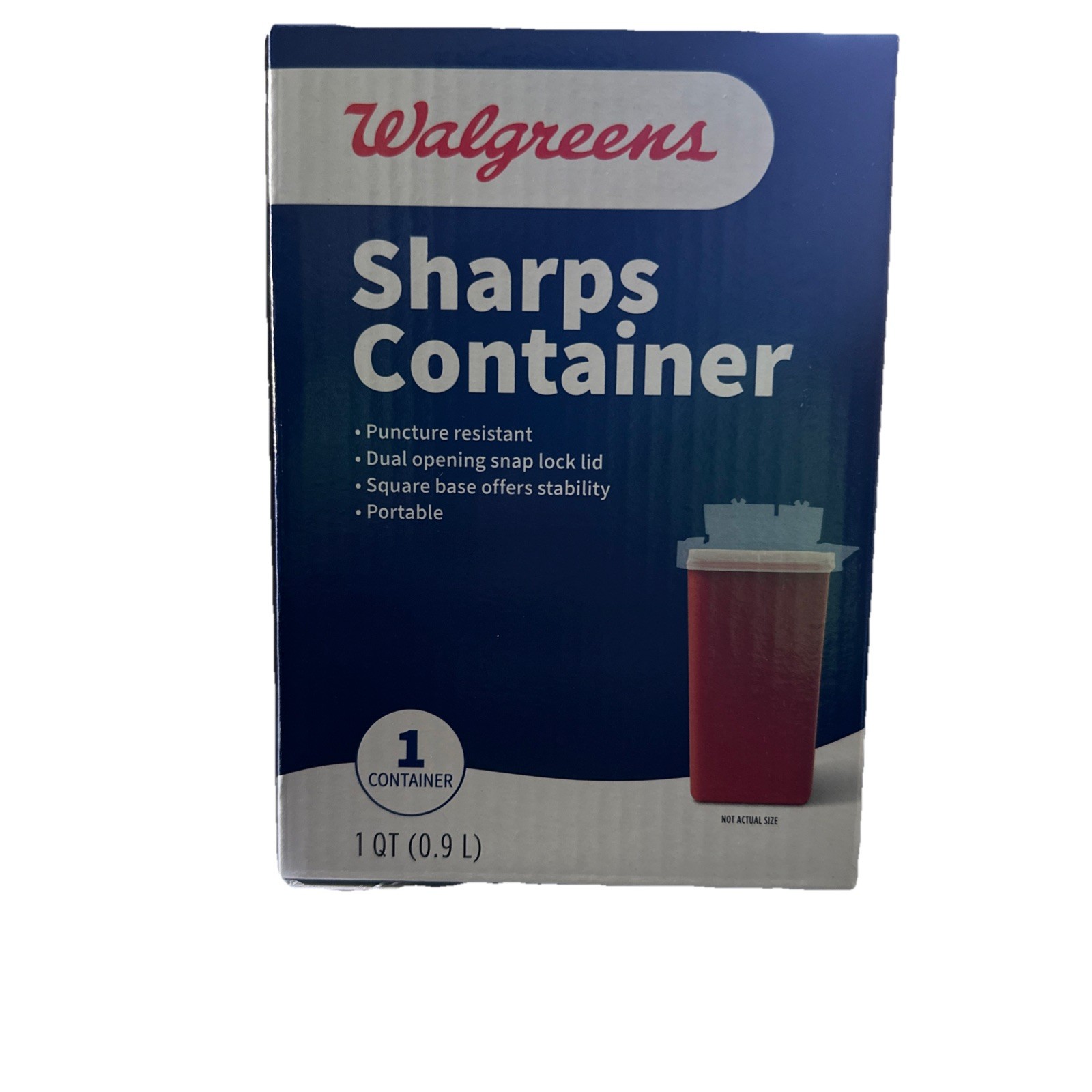 Walgreens Sharps Container 1 Qt Biohazard Infectious Waste Needle Disposal. 1 Pk