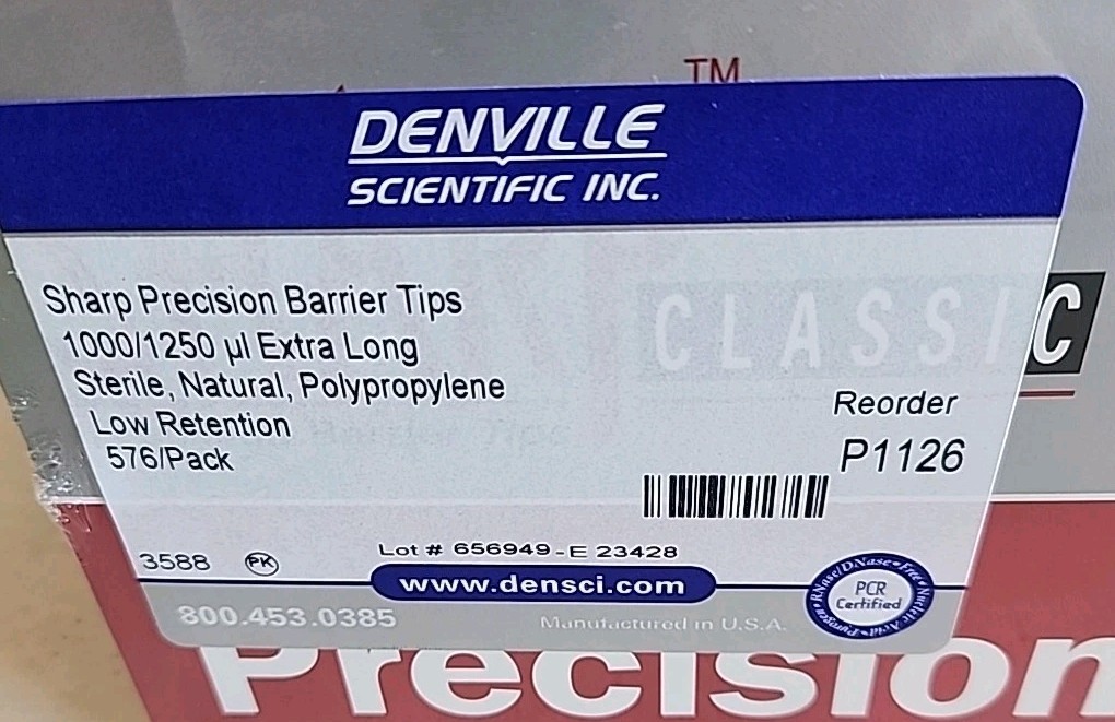 Sharp Precision Barrier Tips Classic 1000/1250ul X Long P1126 1 Case