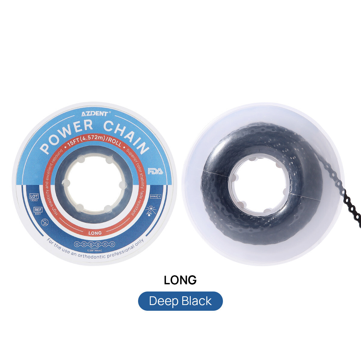 Dental Orthodontic Colored Elastic Power Chain 15ft Long/Short/Continuous AZDENT