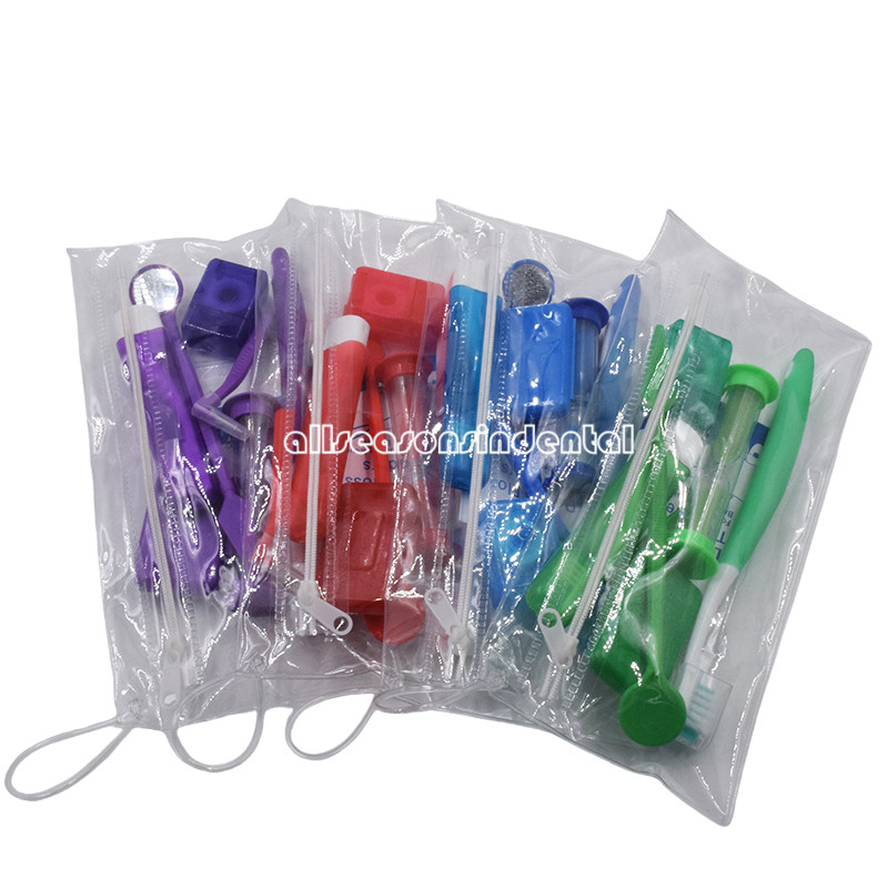 4 Colors Dental Orthodontic Brush Ties Toothbrush Brush Floss Oral Care Kit