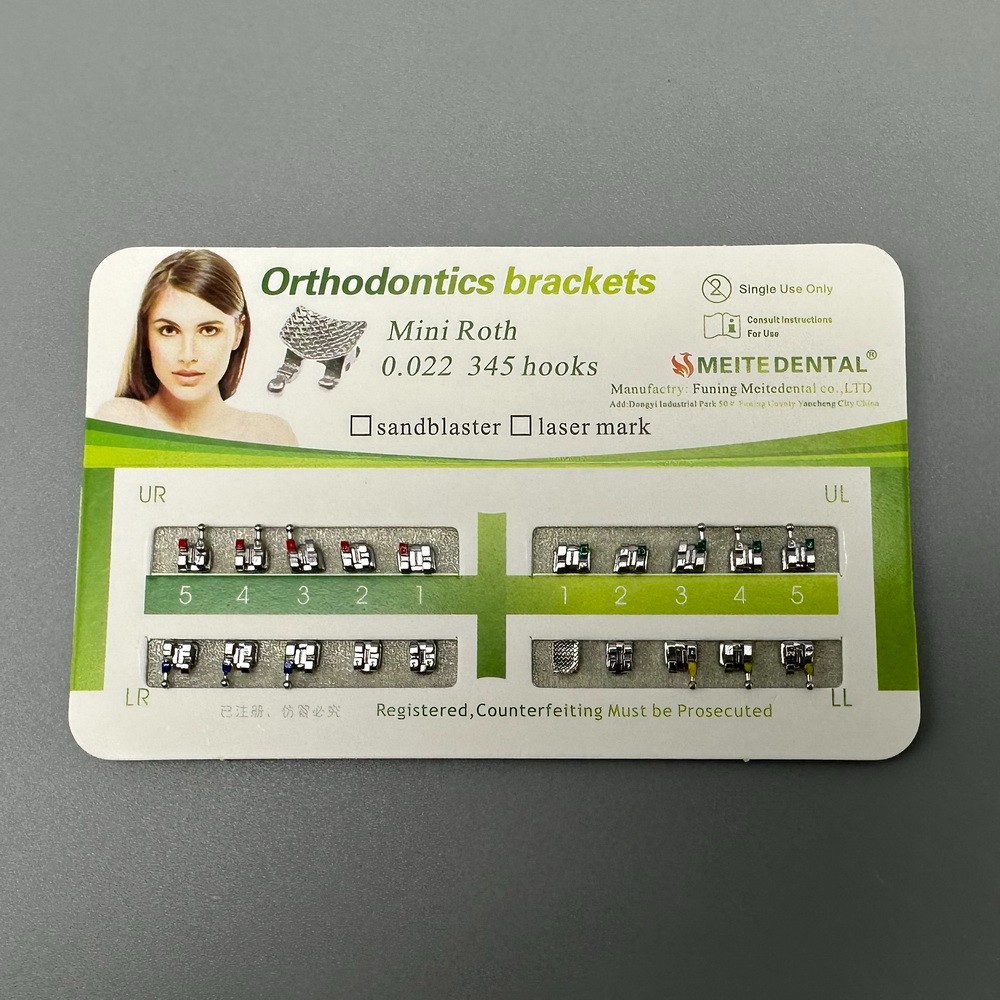 10Set Dental Brackets Monoblock Mini MBT/Roth 022 Slot Metal Orthodontic Bracket