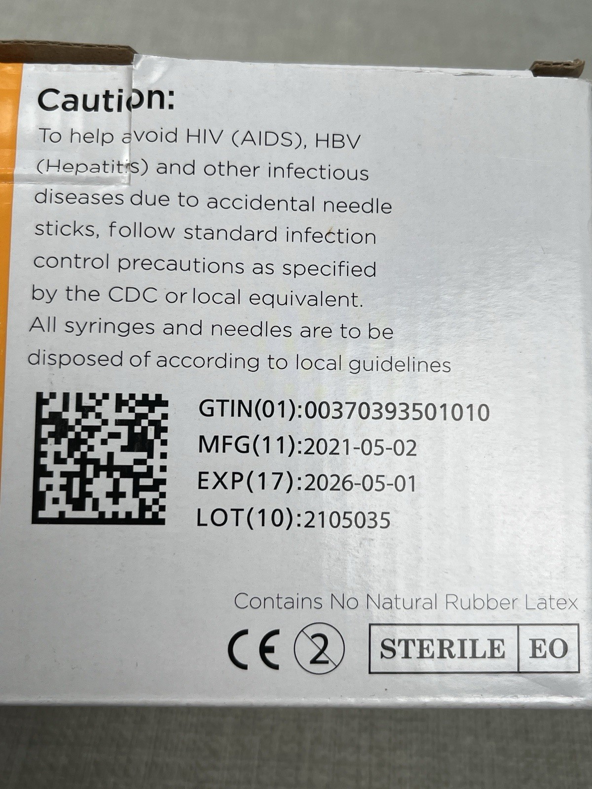 100x CareTouch Luer Lock Disposable Syringes (NO Needle) 1 cc/mL EXP 05/01/2026