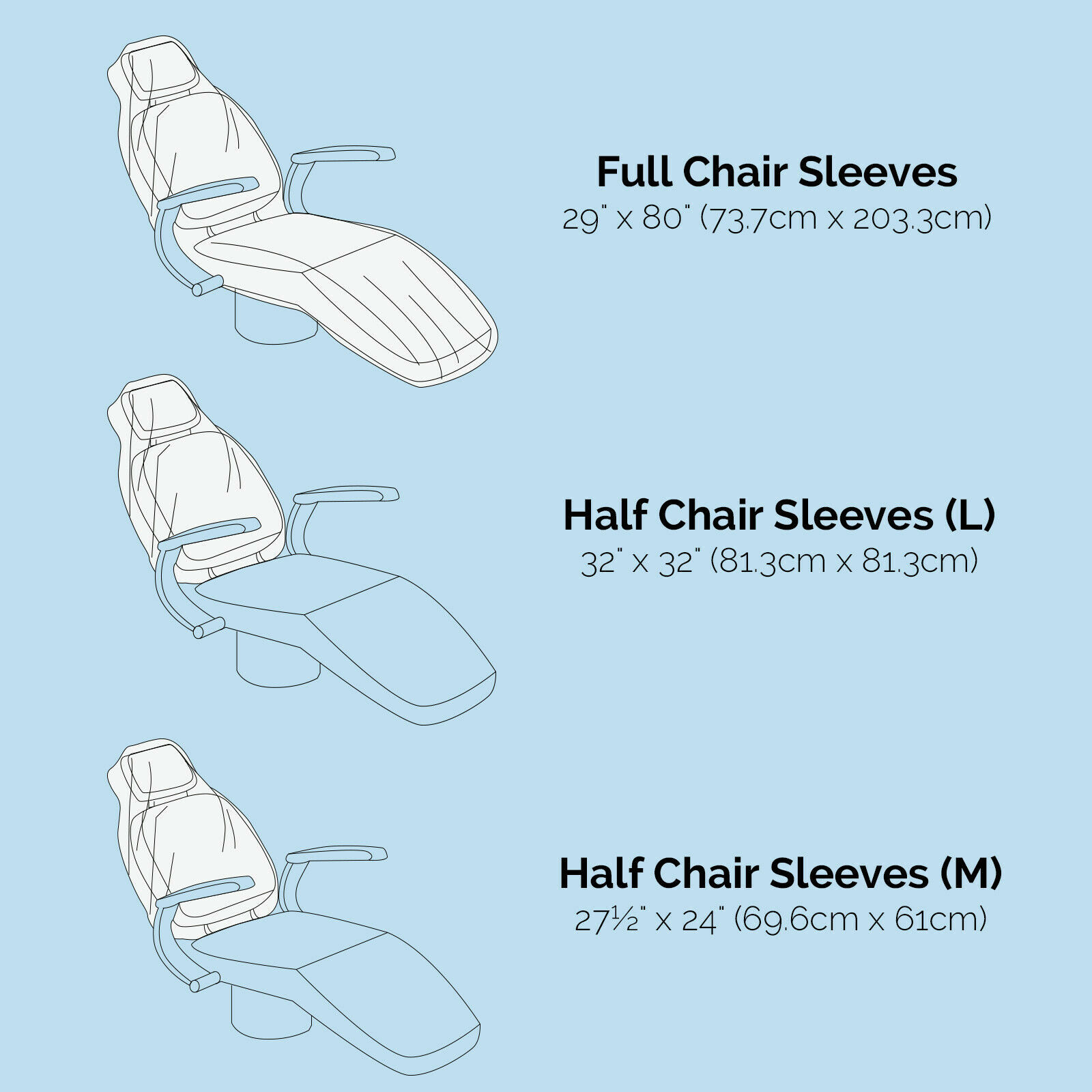 JMU Dental Unit Chair Sleeves Cover Full&Half Disposable Protective Soft Durable