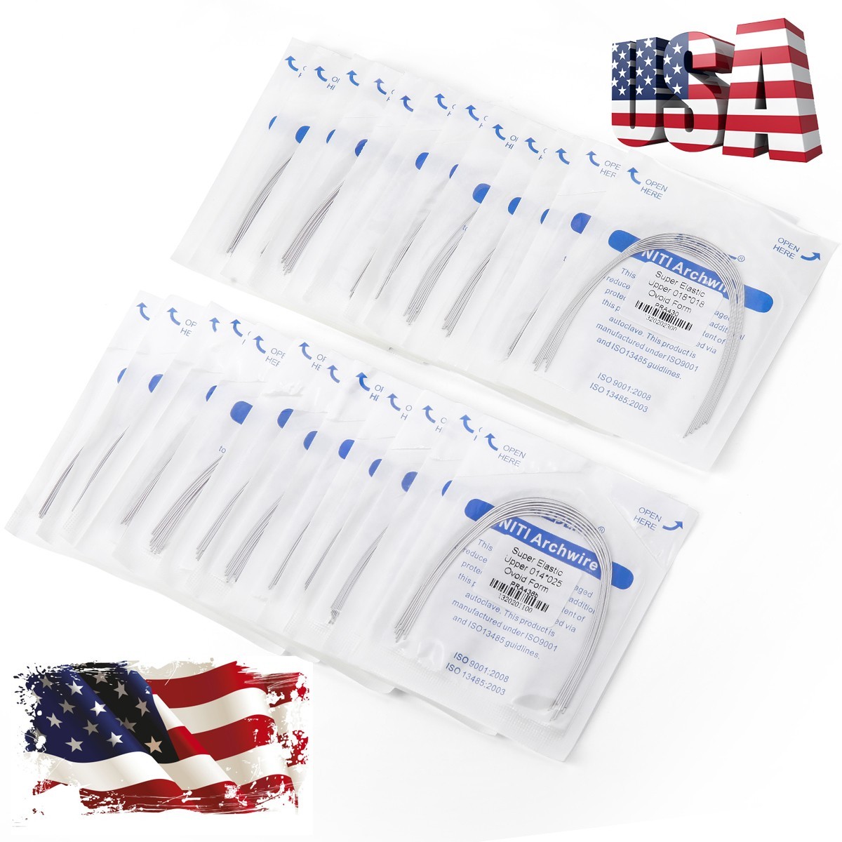 10pcs AZDENT Dental Ortho Arch Wire Super Elastic NiTi Ovoid Round Rectangular