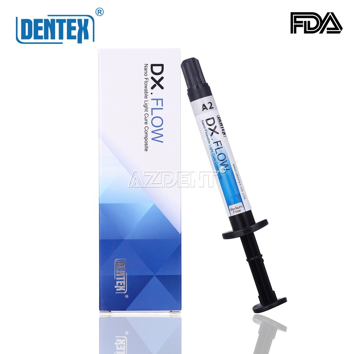 Dentex Dental Flowable Light Cure Composite Resin Medium/Low Flow A1 A2 A3