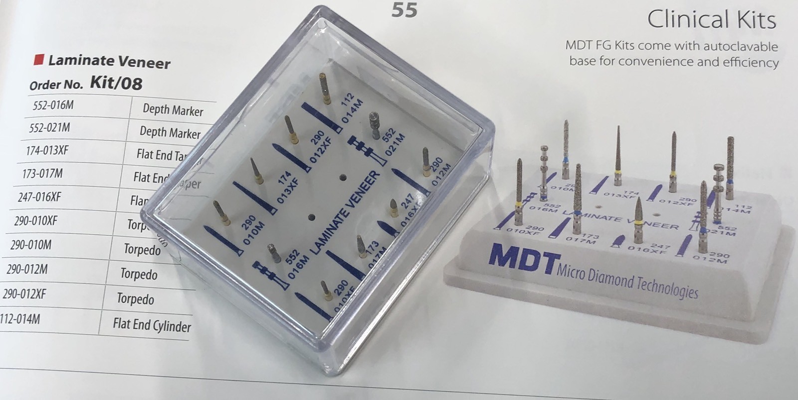 MDT Dental 1 The Laminate Veneer Kit FG Diamond Burs & autoclavable