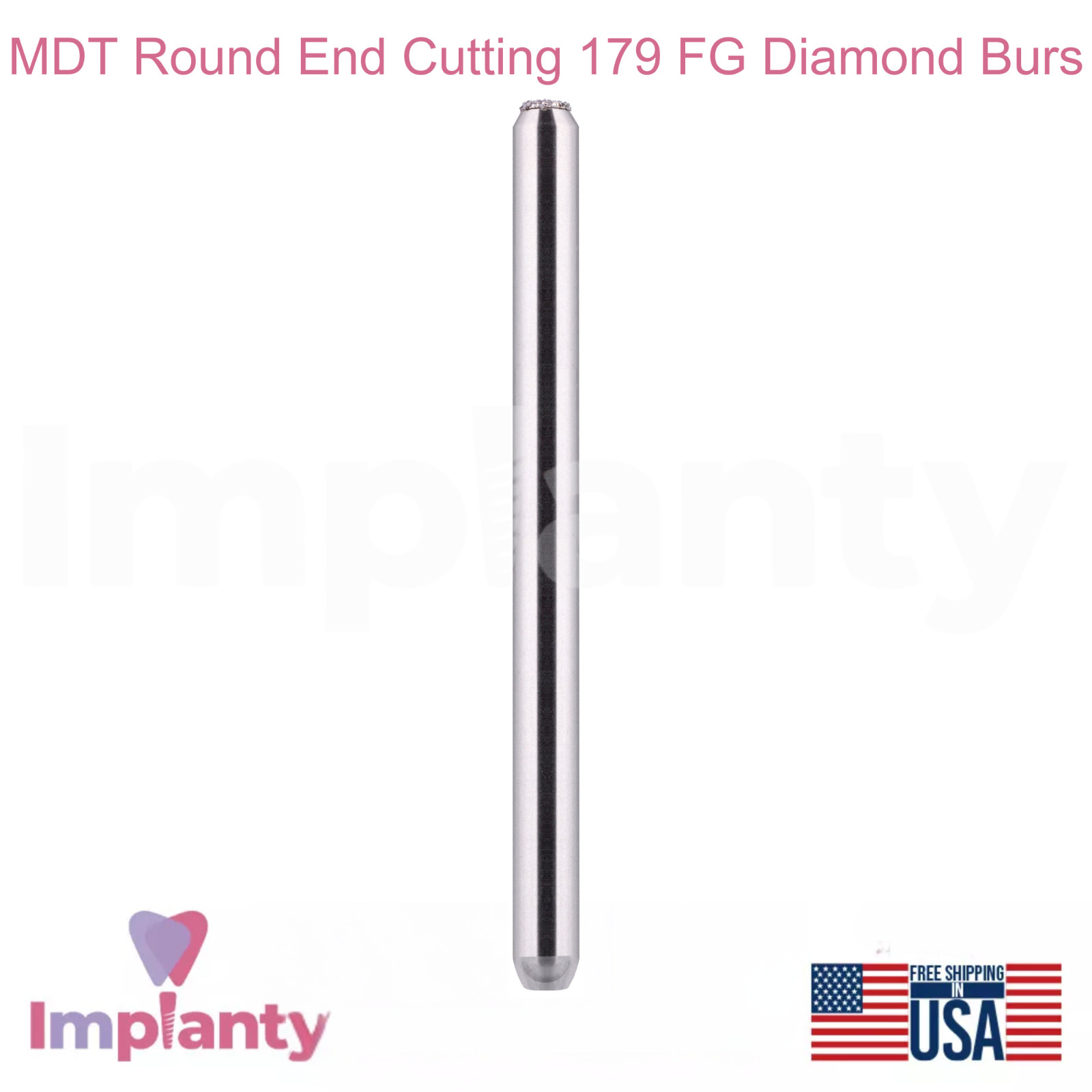MDT Dental Round End Cutting FG Diamond Burs 179 Contour Smoothing Crown Prep
