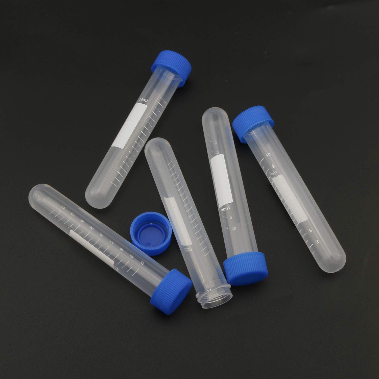 Kesell Centrifuge Tubes Round Bottom Screw Cap Plastic Test Tube Vials 10ml…