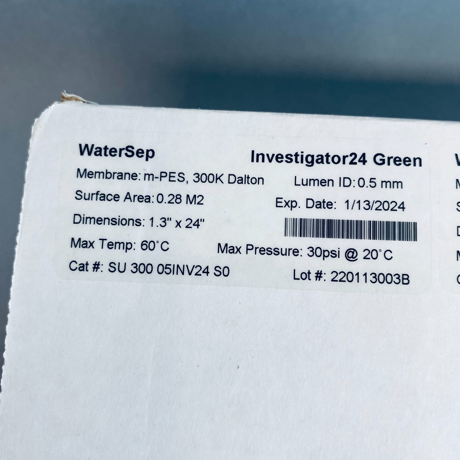 Sartorius WaterSep Investigator24 Green Hollow Fiber Filter 300 kDa Pack of 3
