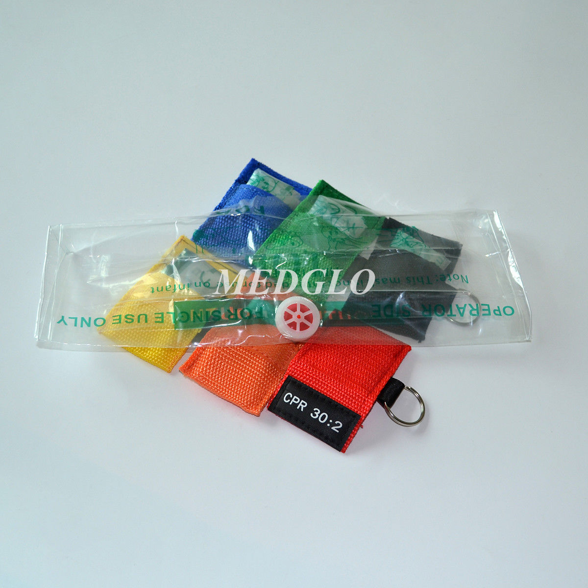 6pcs CPR First Aid CRP Face Shield 6 Colors CPR Breather Valve Face Shield