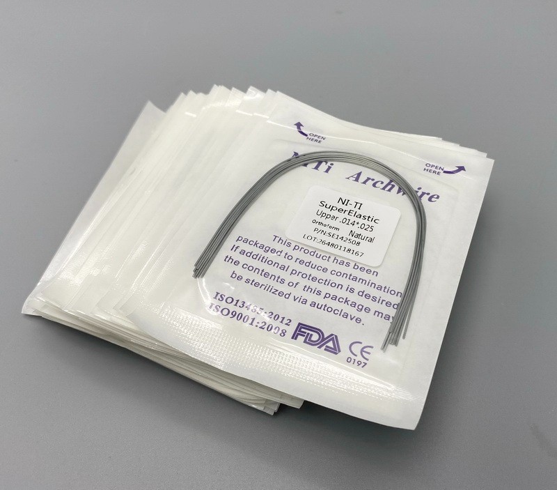 Dental Orthodontic Arch Wire Super Elastic Niti Round Rectangular Natural Form