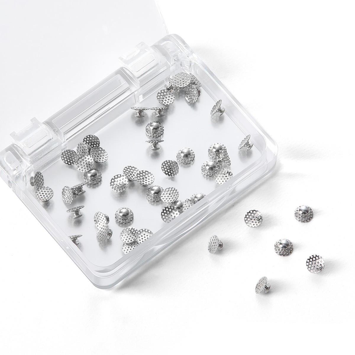 50PCS Dental Orthodontic Perforated Bondable Lingual Buttons With Hole Adhesive