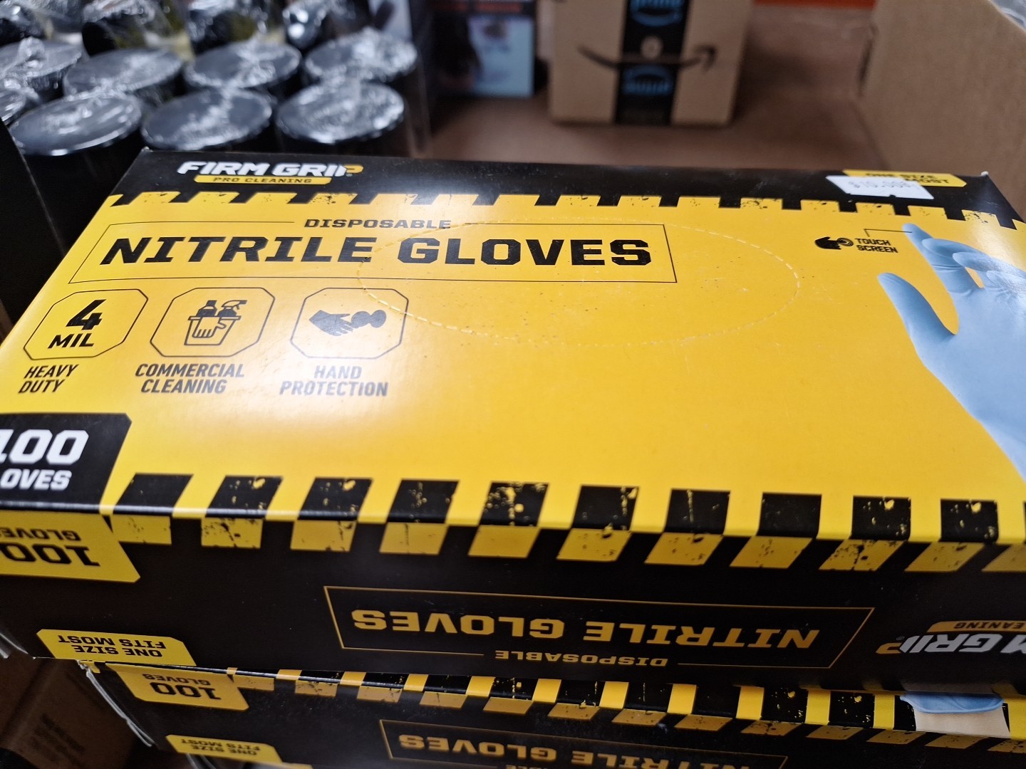 Firm Grip Pro Cleaning Nitrile Gloves Hand Protection Disposable 4 Mil 100 Count