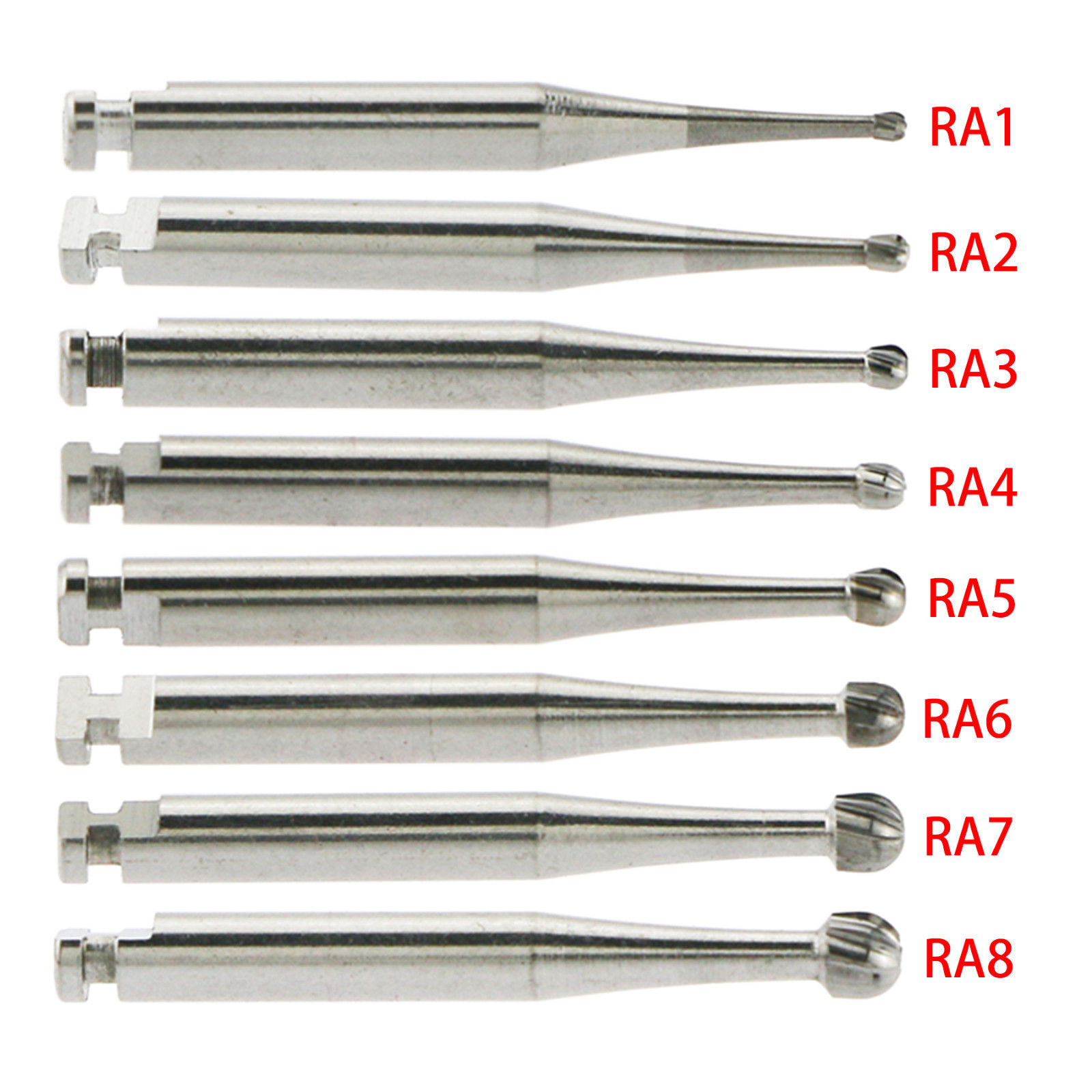 Dental Tungsten Steel Carbide Burs RA 1-8 For Low Speed Contra Angle Handpiece