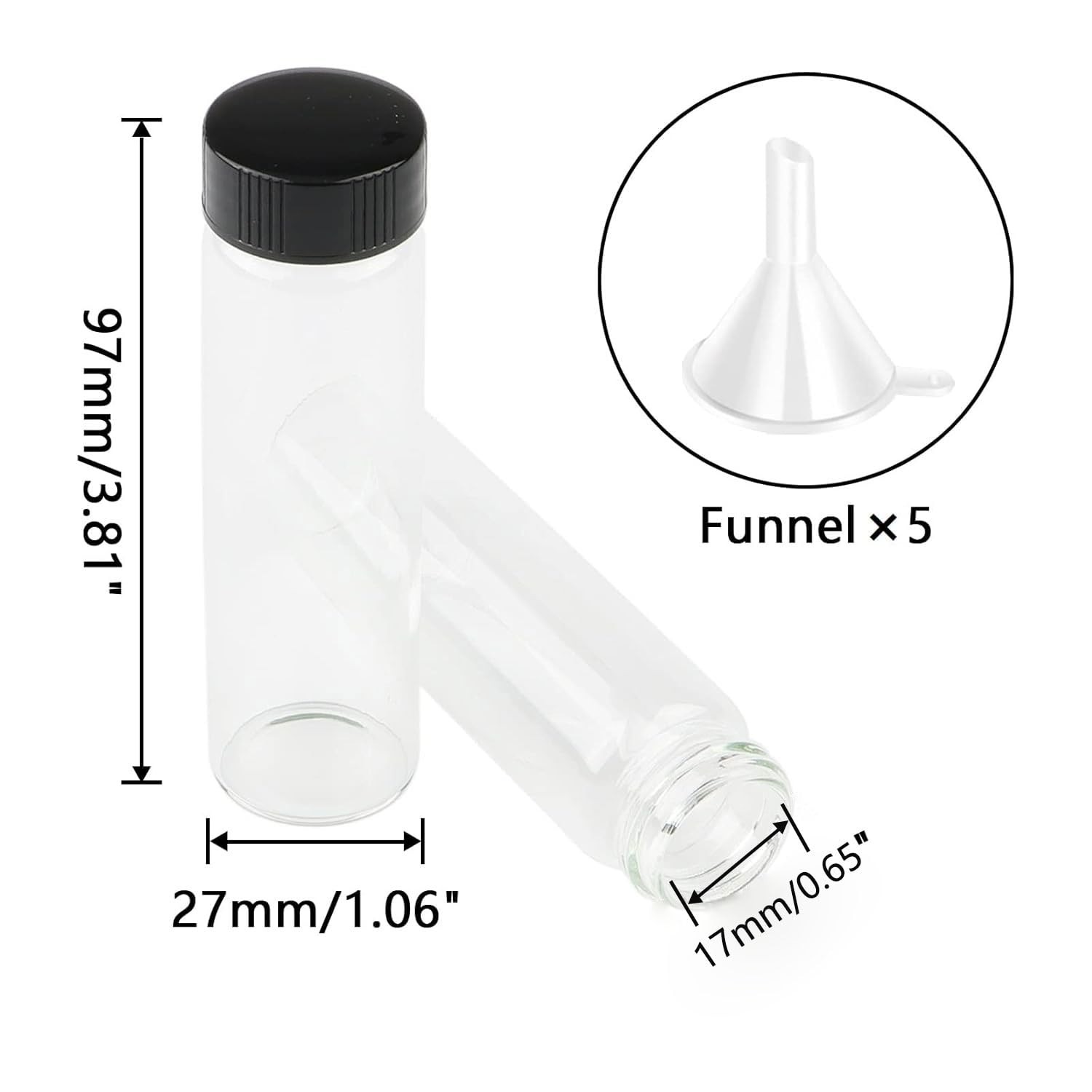 Kesell 10 Pack 40ml Vial Clear Glass Sample Bottles Empty 40 ml-10pcs,