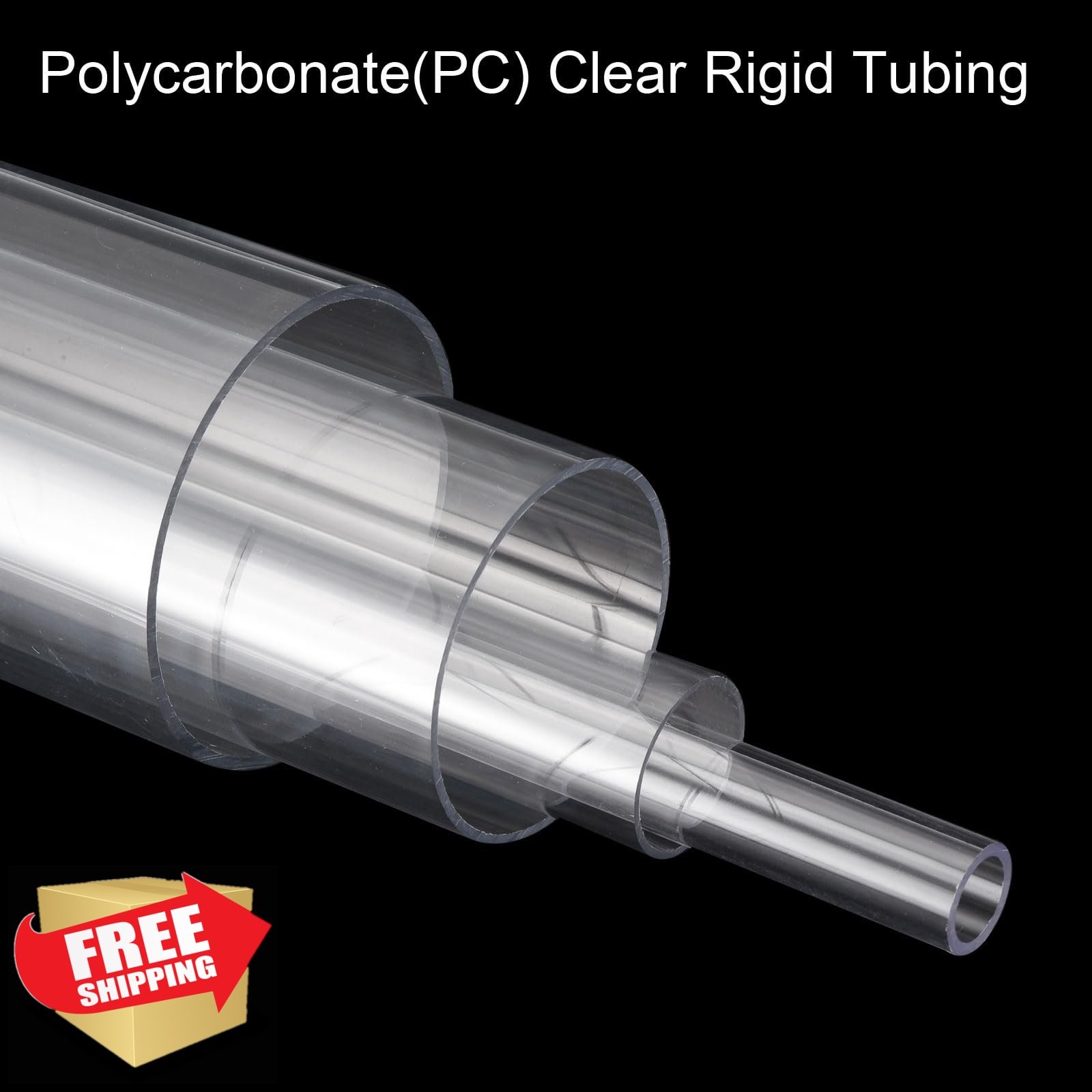 uxcell Clear Rigid Tubing 3mm x 6mm x 150mm Plastic