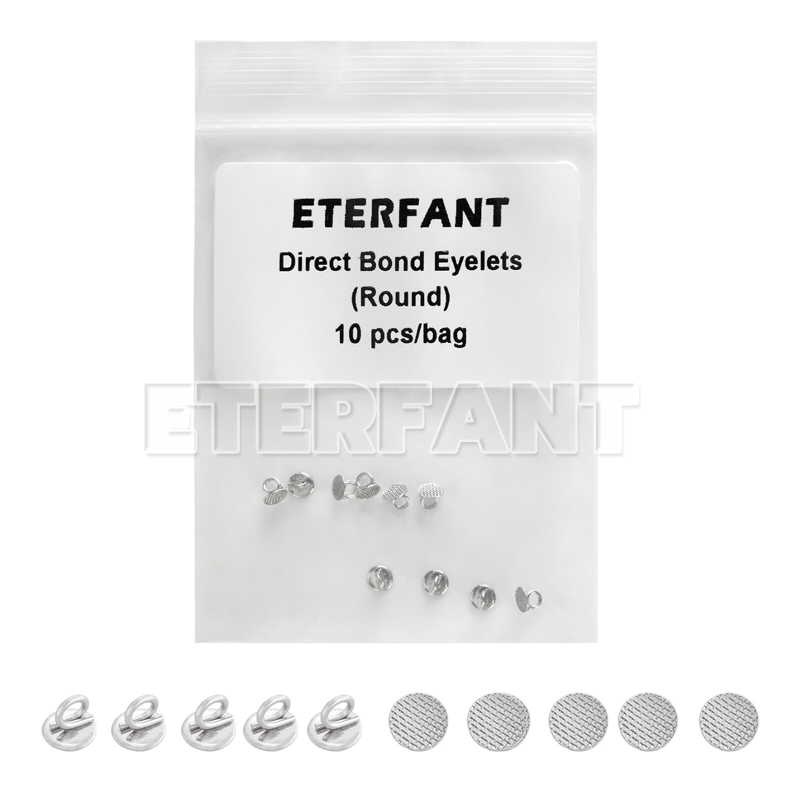 10PCs ETERFANT Dental Orthodontic Lingual Buttons Round/Rectangular Bondable