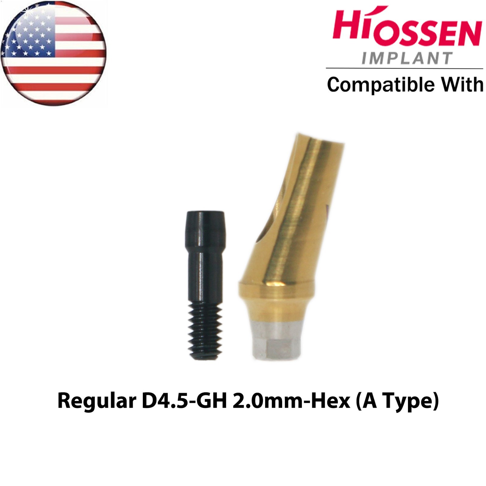 US Dental 17° Angled Anatomic Abutment For Hiossen Osstem Mini/Regular Platform