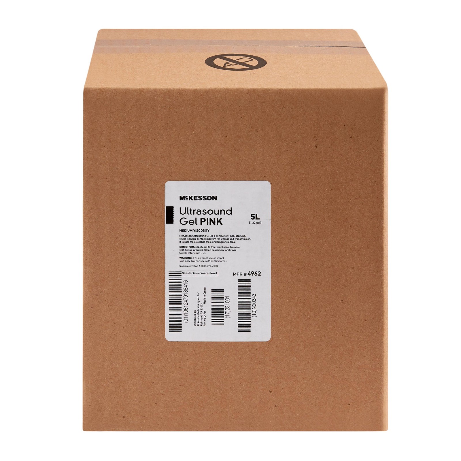 McKesson Ultrasound Gel Pink 5 Liter Jug 4962 (4 per Case)